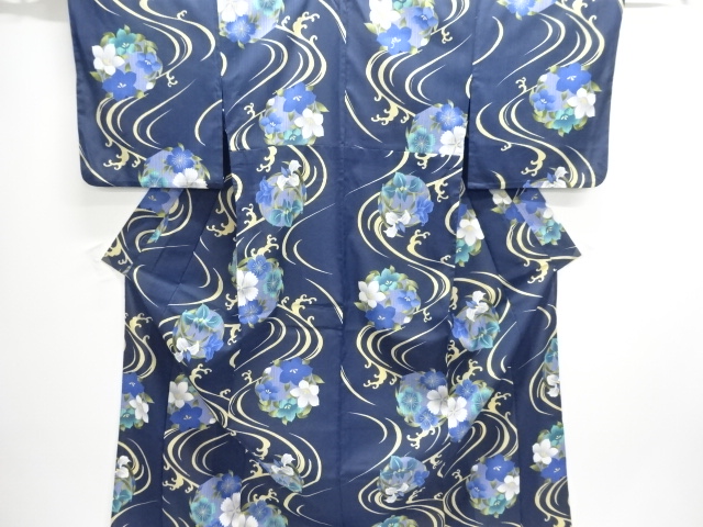 JAPANESE KIMONO / YUKATA / COTTON / FLOWER ROUNDEL